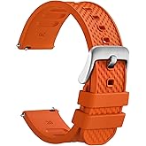 WOCCI Plaid Watch Bands, FKM Rubber (Not Silicone), Replacement Straps for Men and Women, Quick Release, Compatible Watch Lug Width 20mm 22mm