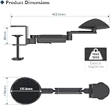 BONTEC Ergonomic Arm Rest 360° Rotating 342mm Extension 12kg Load Aluminum view 5