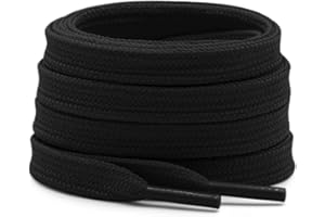DELELE Solid Flat Shoe Laces: Hollow Thick Shoelaces for Sneakers 2 Pair