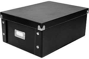 Snap-N-Store CD Storage Box - Pack of 1/2 - Durable Disc Holder with Lid to Store for Discs (2 Pack - Doublewide CD, Black)