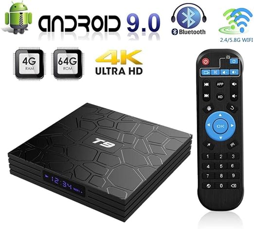 YPSMLYY La última Caja De TV Inteligente T9 Android 9.0 4GB RAM 64GB ROM RK3328 Quad-