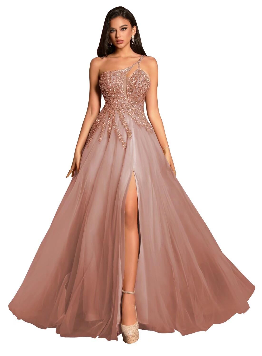 Spaghetti Straps Tulle Prom Dresses for Women