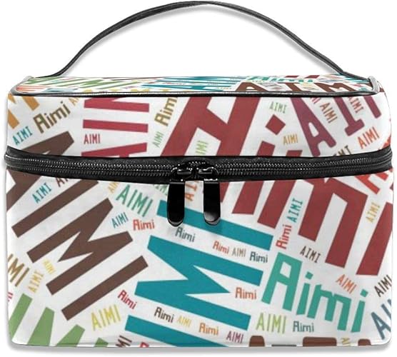 Amazon メイクポーチ 化粧品ポーチ 日本人の名前 愛美 メイクポーチ 多機能収納 化粧品収納 小物入れ 大容量 Black One Size シューズ バッグ