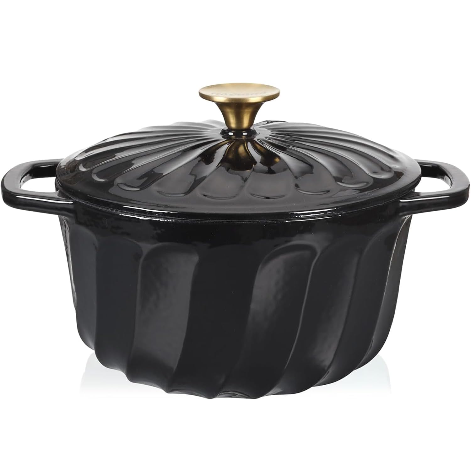 Photo 1 of Enameled Cast Iron Dutch Oven with Lid, 6 QT Cast Iron Dutch Oven Pot, Dual Handles for Bread Baking, Cook, Bake, Oven Safe across All Cooktops (Black,6 QT)