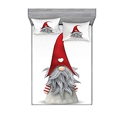 Ambesonne Gnome Fitted Sheet & Pillow Sham