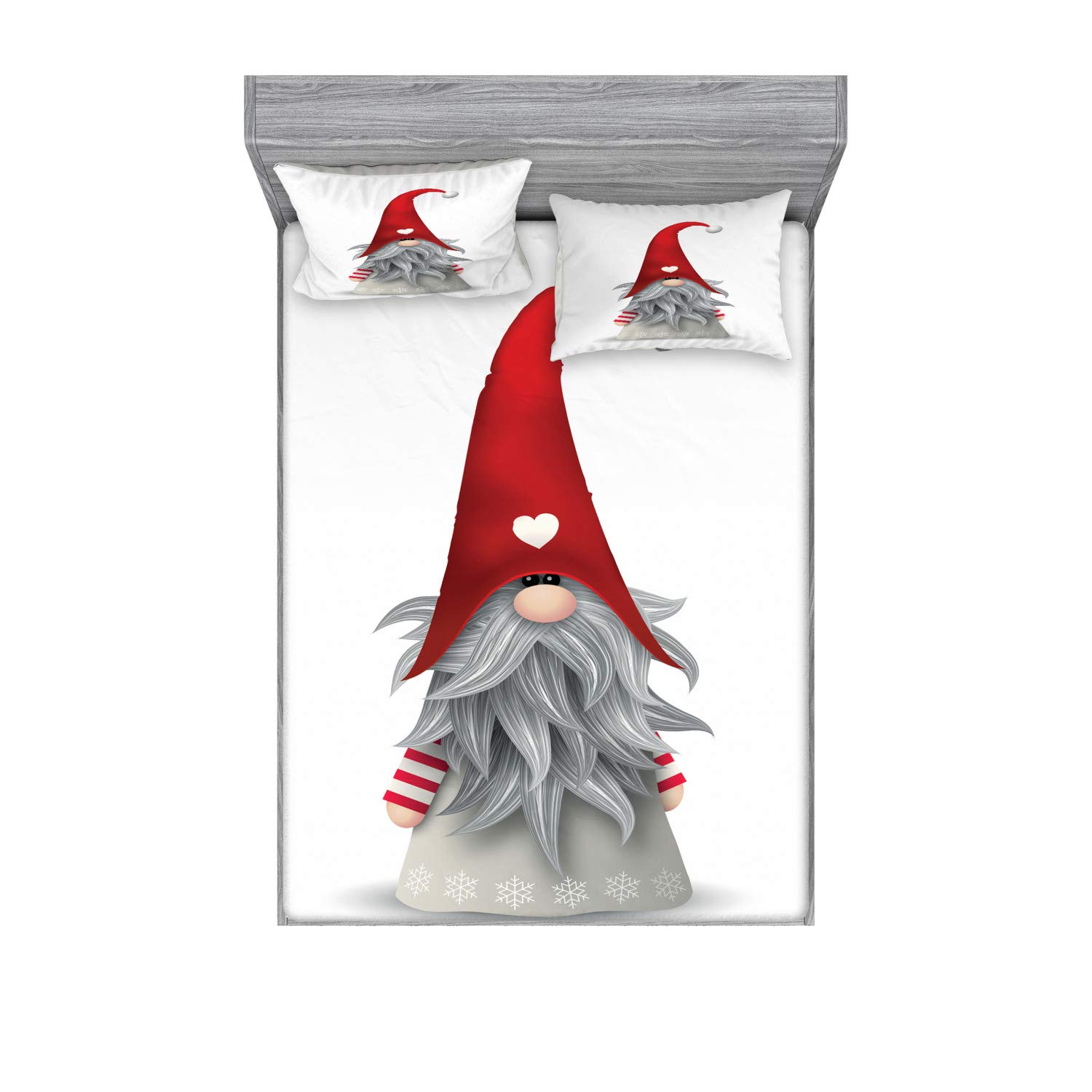 Ambesonne Gnome Fitted Sheet & Pillow Sham