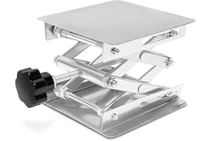 Wisamic Lab Jack Scissor Stand Platform 4x4 inches Stainless Steel Lift Stand Table Laboratory Support