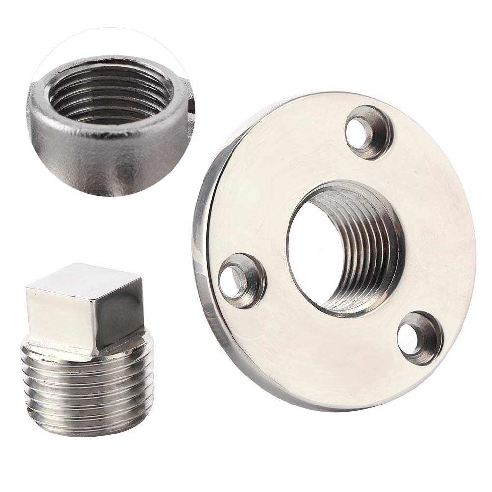 GAESHOW Drain Plug, Stainless Steel 2in Drain Plug Boat Hull Screw Hole Ornament for Marine Boats Yacht Ship