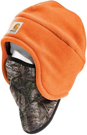 Fleece 2 in 1 Hat, Brite Orange, OFA 