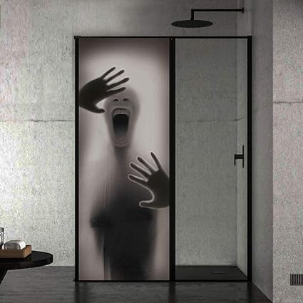 Diopn Autocollant De Porte Halloween Ghost Porte Station Bar Ascenseur Hall Metro Escaliers Noir Blanc Tirant Porte Decor A La Maison Pate 3d 77 200 Amazon Fr Bricolage