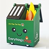 Tibest Dumpster Fire Desk Accessories, Dumpster Fire Pencil Holder with 60pcs Flame Sticky Notes, Funny Desk Decor, Cute Office Decor, Funny Gifts for Women Men, Cool Gag Gifts for Coworkers