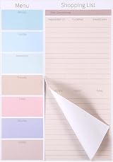Thboxes Magnetic Weekly Meal Planner and Shopping List Pad 52 Sheets 25x17cm