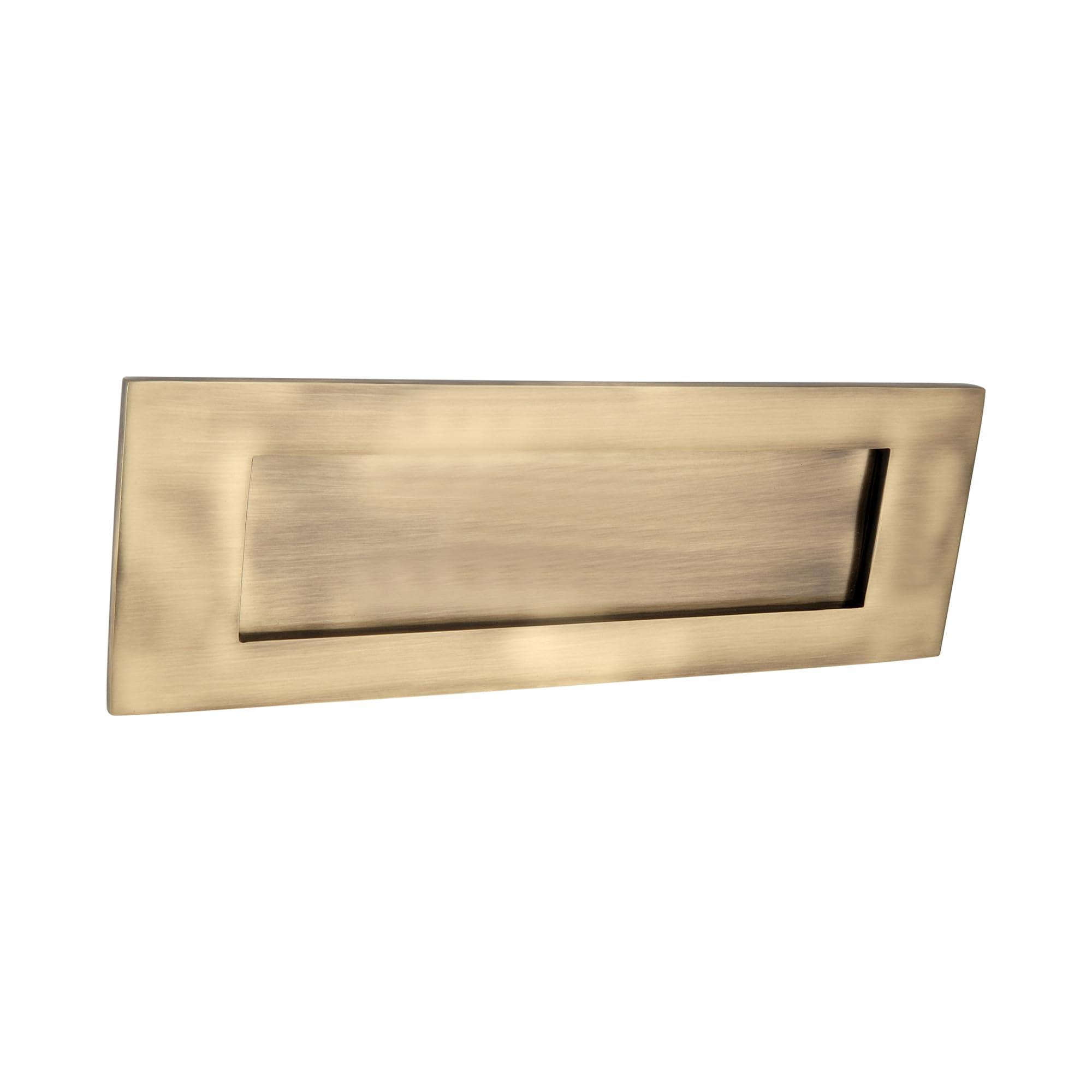 Victorian Solid Brass Traditional Sprung 10" or 12" Letter Postal Knocker Plate - Antique (12" x 4" Letter Plate)