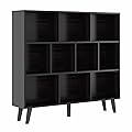 WAHEY Bookcase, 10 Cube Open Storage Display Bookshelf with Legs, HOFB013 (Obsidian Wood, 36.8