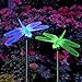 Dragonfly Decor Solar Color Changing Outdoor Holiday Decoration Garden Stake Lights for Christmas Thanksgiving Outdoor Patio Lawn Yard Decorative Fixture (2 Pack)