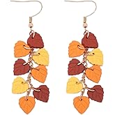Fall Thanksgiving Earrings for Women Fall Maple Leaf Drop Earrings Autumn Thanksgiving Day Party Holiday Trendy Jewelry