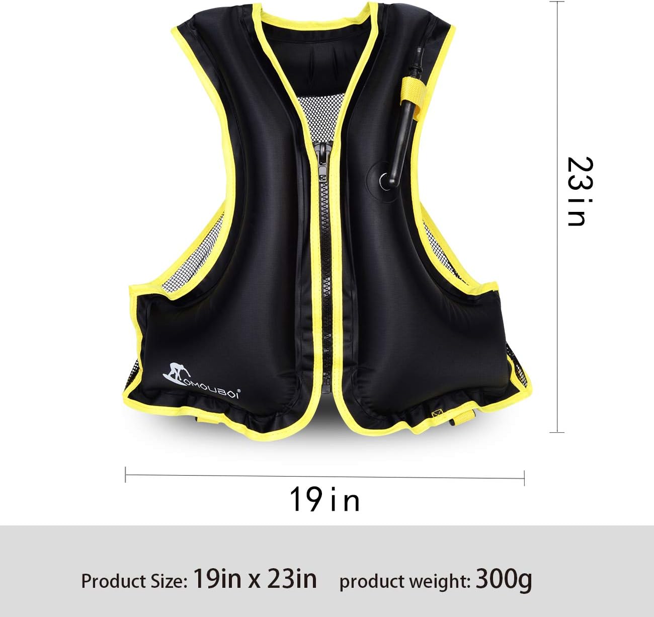 Life Jacket Adult Inflatable Swim Vest for Snorkeling by OMOUBOI,Suitable for 80-220lbs