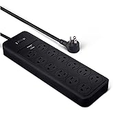 �鶹�� Basics 12-Outlet, 4000 Joule Power Strip Surge Protector, 8ft, Black