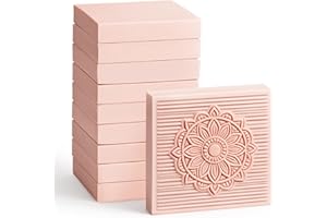 9 Pack Rubber Linoleum Blocks for Printmaking: 2"x2" Square Pink Rubber Stamp Carving Blocks - Soft Linoleum Material for DIY
