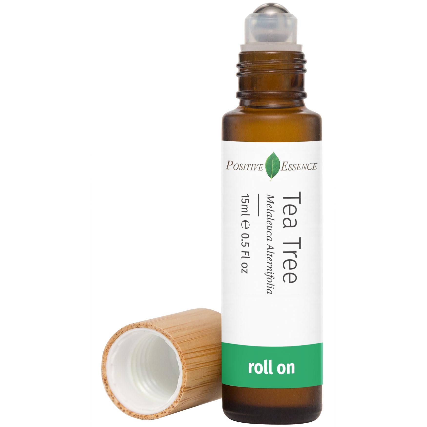 Tea Tree Essential Oil Roll-On, Natural Aromatic Melaleuca Oil Pre-Diluted in Jojoba, Travel-Size Fragrance Roller, Handcrafted in Thailand (15 mL)