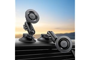 ESR OmniLock for MagSafe Car Mount, Vacuum Magnetic Car Mount, 360° Adjustable Car Magnetic Phone Holder, Suction Cup Phone Holders for Your Car, for iPhone 17/16/15/14/13/12/Samsung, All Smartphones