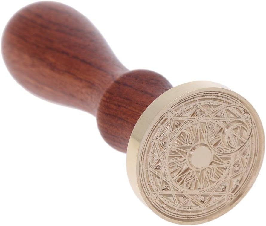 Suruc - Retro Wood Stamp Magic Array Seal Wax Antique Stamp with Beech Handle (A)