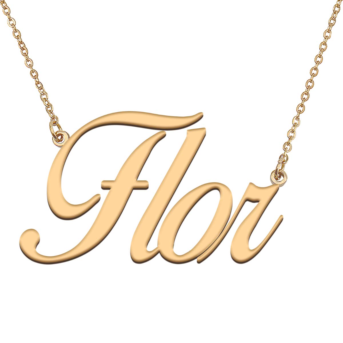 HUAN XUN Customized Custom Simple Any Name Necklace