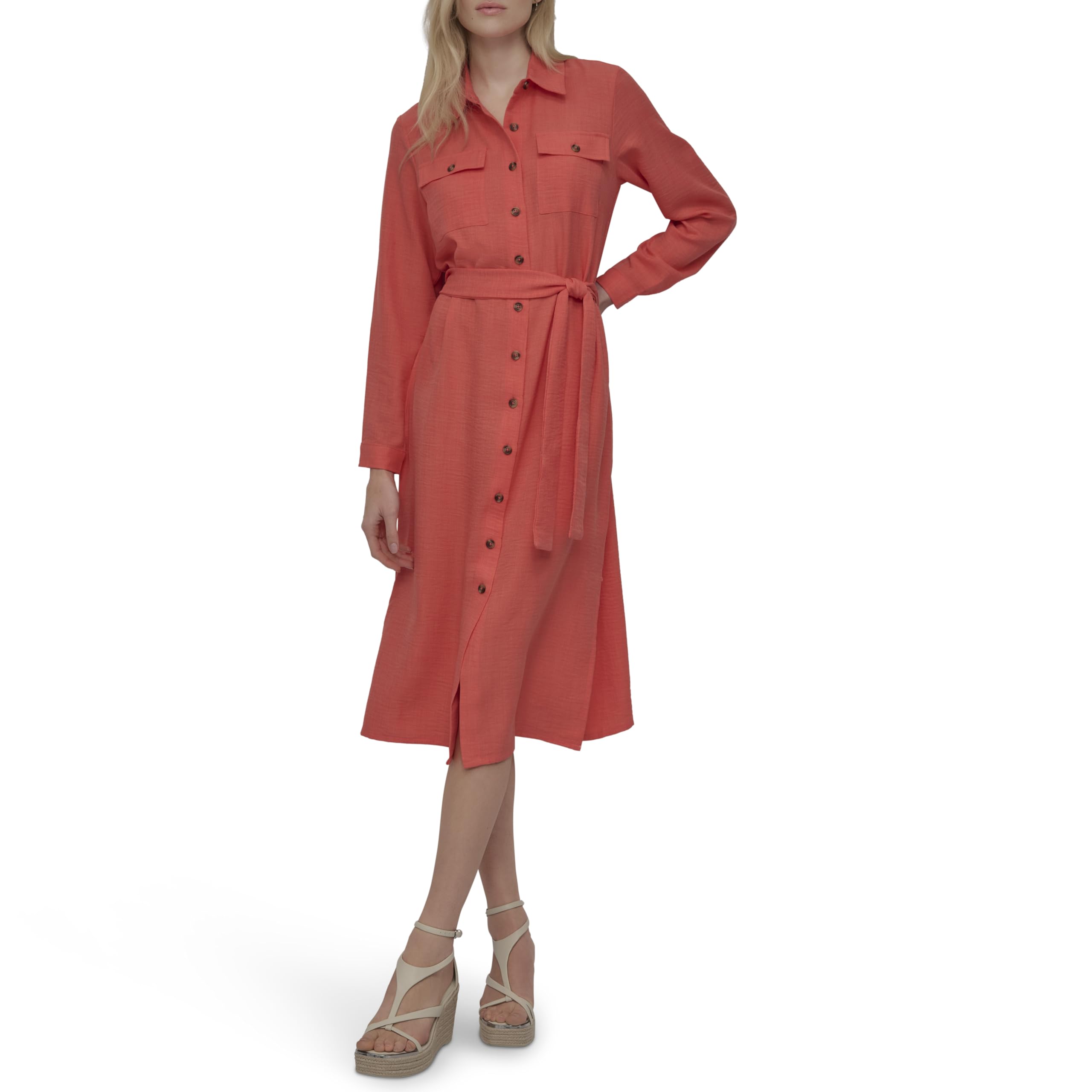 DKNY Women’s Dress, Orange, 4