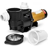 XtremepowerUS 2HP In-Ground Swimming Pool Pump Dual Speed High Flow 2" Inlet 230V High Flo 2-Speed w/ Slip-On Fitting Adapter, 5,820 GPH with Filter Basket