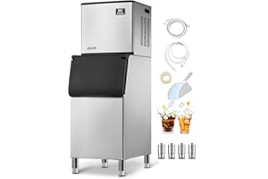 VEVOR Commercial Ice Maker Machine, 360LBS/24H Ice-Making Machine with 300LBS Large Storage Bin, Auto Self-Cleaning Ice Maker with Touchscreen for Bar Cafe Restaurant Business Commercial
