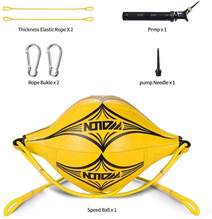 OPLIY Double End Ball, Boxing Speed Ball Leather Boxing Ball with Pump Speed Dodge Ball Include 2pcs Ring Locking for Gym MMA Boxing Sports Punch Bag (Yellow) : Sports & Outdoors