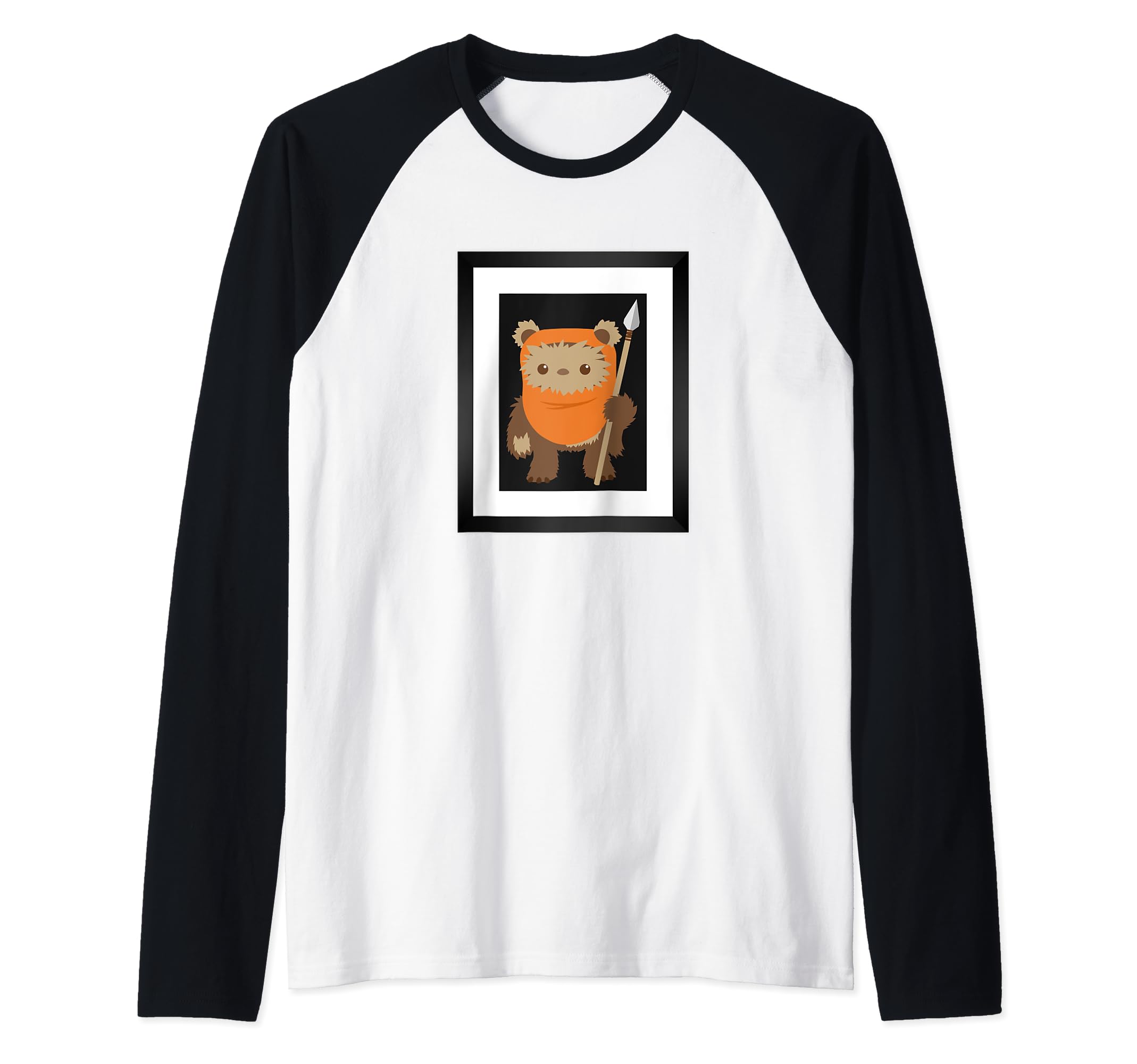 Star Wars Wicket Ewok Chibi Kawaii Cute Raglan Baseball Tee