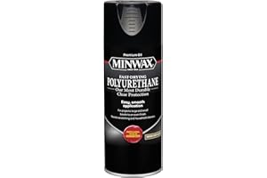 Minwax Fast Drying Polyurethane Spray, Protective Wood Finish, Clear Semi-Gloss, 11.5 oz. Aerosol Can(Packaging May Vary)
