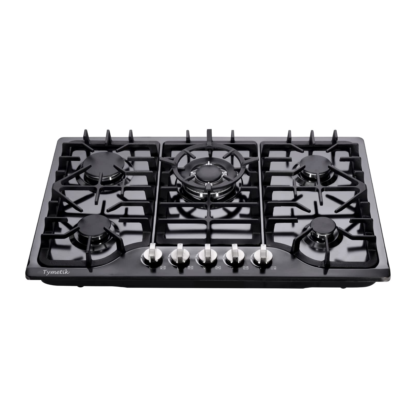 30 Inch Gas Cooktop, Built-in Stainless Steel Gas Stovetop 5 High Efficiency Burners Gas Stove LPG/NG Convertible Gas Hob (Black)
