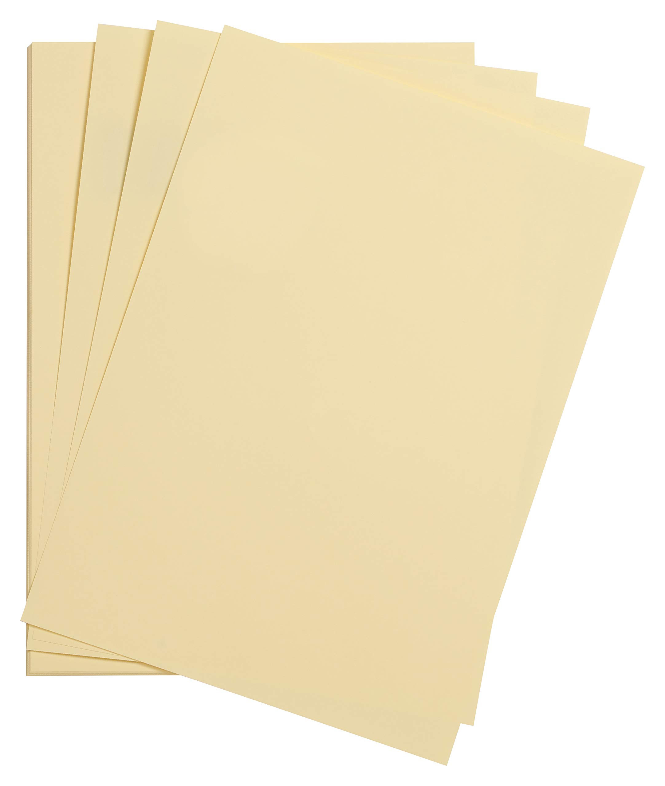 Clairefontaine - Ref 975373C - Maya Smooth Coloured Drawing Card (Pack of 25 Sheets) - 185gsm - A3 (42 x 29.7cm) - Cream Colour - Deep Dyed, Acid Free, pH Neutral