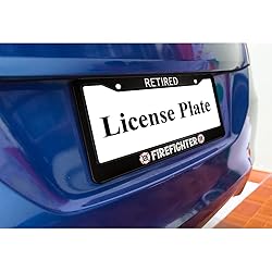 oFloral Retired Firefighter Aluminum Alloy License