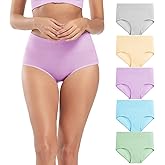 Molasus Women's Cotton Underwear High Waisted Full Coverage Ladies Panties (Regular & Plus Size)