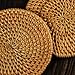 Yazi Rattan Coasters Handcrafted Eco-friendly Coffee Cupmat Tea Cup Mat Teapot Vine Placemat Rattan Decorative Holder for Kitchen Table Drinks Crafts Table Desk Office Hote (Orange, Diameter 4 inches)