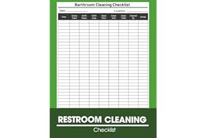 Restroom cleaning Checklist: daily and weekly Restroom and Bathroom Cleaning Log Book Checklist, Maintenance Writing Offices,