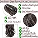 Claw Ponytail Extension Ombre Straight Jaw Ponytails Pony Tail Hairpiece Clip in Hair Extensions Real Natural as Human Synthetic Fibre for Women 145G Thick Long 21 inch dark brown