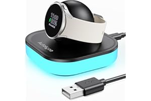 AUTALLGEE Charger Stand for Samsung Galaxy Watch Charger, Magnetic Nightstand Mode Charging Stand with Light & USB Cable for Watch 8/8 Classic/Ultra (2025)/Ultra/7/6/6 Classic/5/5 Pro/4/4 Classic/3/Active/FE