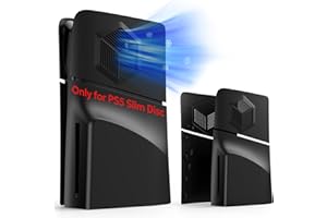 INNOAURA Plates Separate for PS5 Slim Disc Edition, Faceplate with Cooling Vents, Anti-Scratch Dustproof Protective Cover for PS5 Slim Disc Edition (Black)