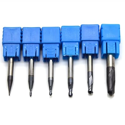 Ougar8 Radius 0.5 0.75 1 1.5 2 3 CNC Milling Cutter Center Cutting Tungsten Carbide TiAlN Coated Ball Nose End mill 2 Flutes Endmills Spiral HRC45 Micrograin solid carbide Router bits6pcsLot