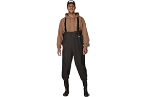 FROGG TOGGS Men's Rana II PVC Waterproof Fishing Boot Foot Chest Wader for Fishing, Brown, 10