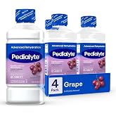 Pedialyte Advanced Rehydration Electrolyte Drink, Dye-Free Hydration, 4-1L | Grape, hydration drinks for adults &amp; kids with 3x electrolytes and 50% less sugar vs the leading sports drink*