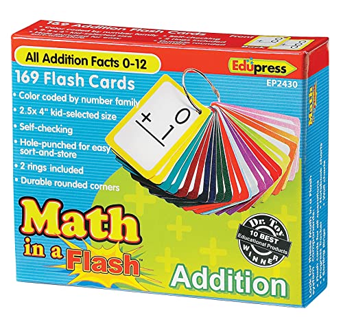 Edupress Math in a Flash Cards, Addition (EP62430), Multicolor Medium at Amazon
