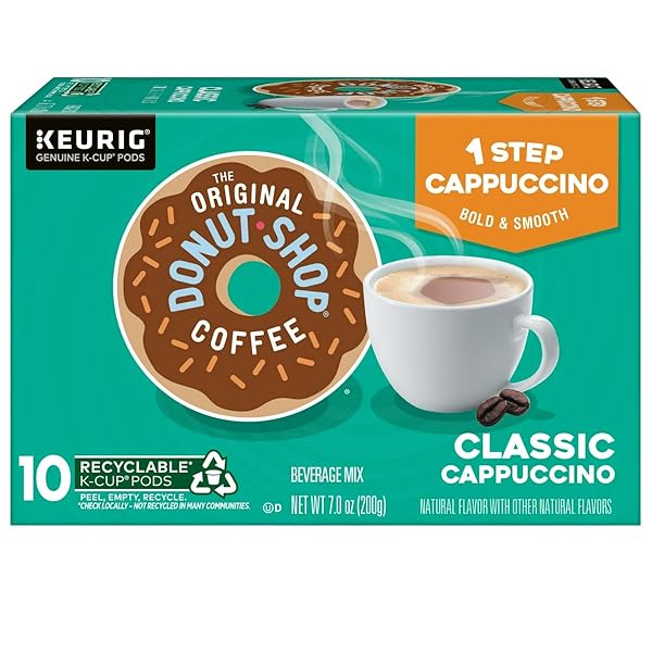 THE ORIGINAL DONUT SHOP ONE-STEP CLASSIC CAPPUCCINO, KEURIG SINGLE-SERVE K-CUP PODS, 10 COUNT