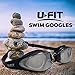 Swim Goggles | Swimming Goggles For Men Women Adults - Best Non Leaking Anti-Fog UV Protection Clear Vision - Free Goggle Case Nose and Ear Plugs Black Mirrored | U-FIT