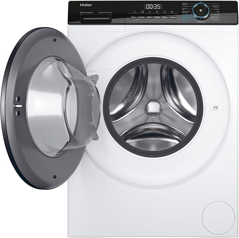 I-Pro Series 3 HW80-B14939-IB- Lavadora Carga Frontal 8KG, Función Vapor, Motor Direct Motion, Tratamiento Antibacterias, 1400 RPM, Fin Diferido, Detector automático de KG, 15 programas, Blanco