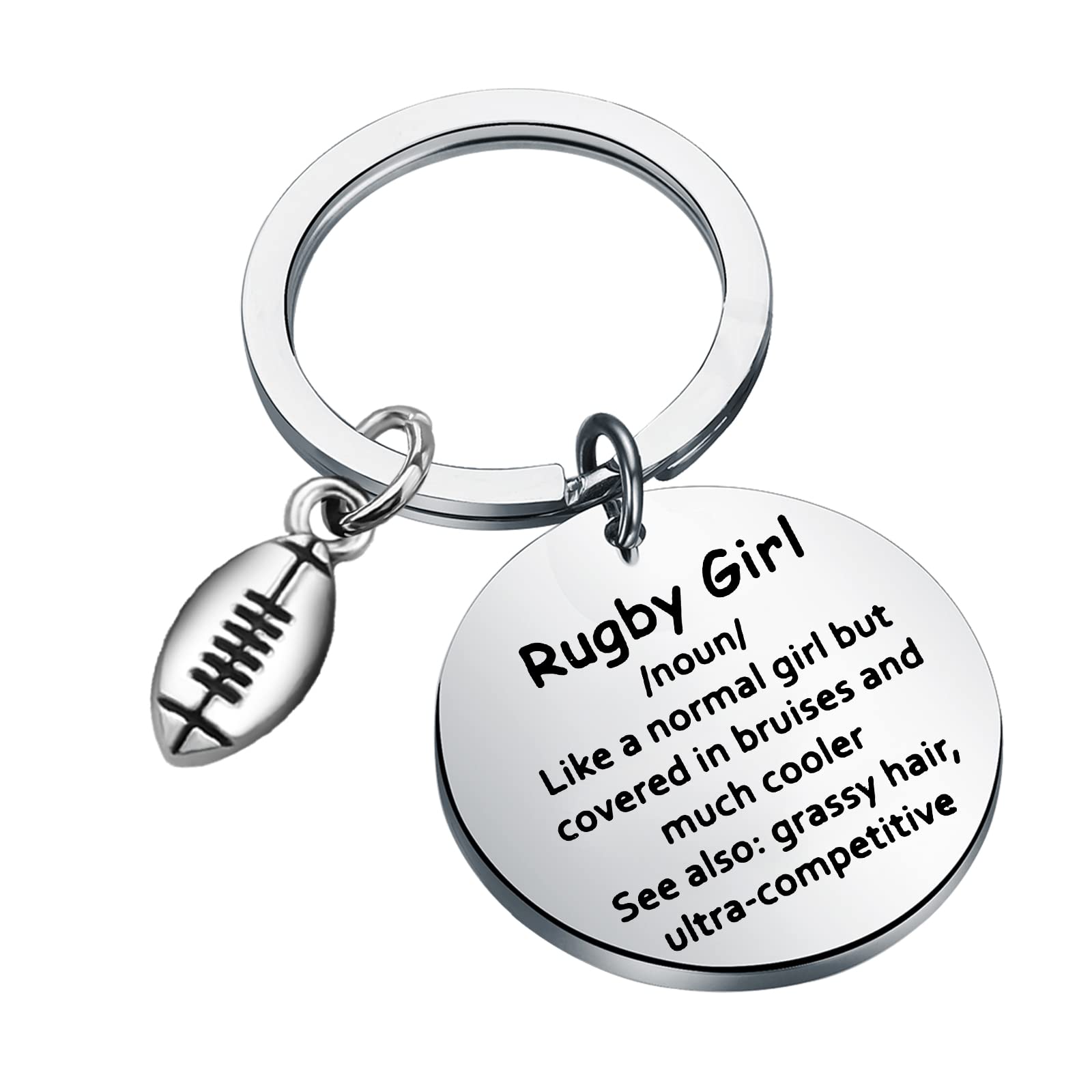 MYSOMY Rugby Girl Gifts Rugby Keychain Funny Rugby Girl Definition Gifts for Rugby Lovers Rugby Player Team Gifts (Keychain)